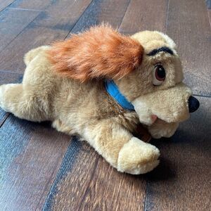 Disney Store Lady and the tramp plush stuffed animal laying dog 12 inches
